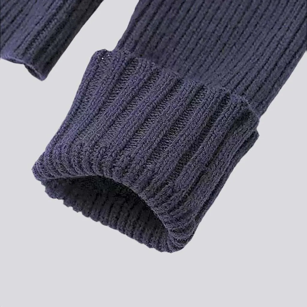 Mixed-fabrics oversized denim jacket
 for ladies