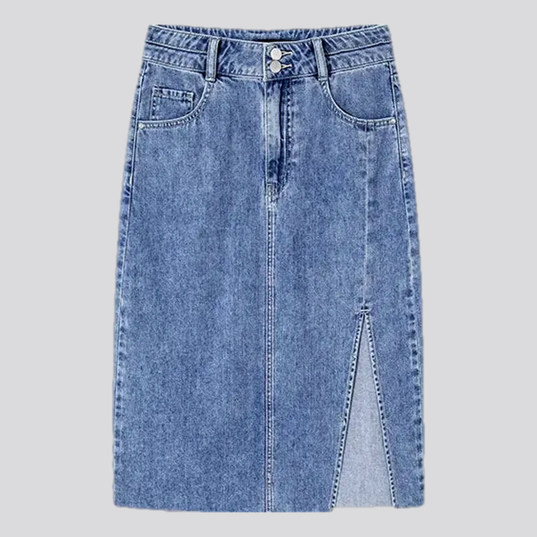 Semir Women Denim Skirt High-Waisted Medium-Length Skirt Vintage 2024 New Arrival Summer Skirt Women