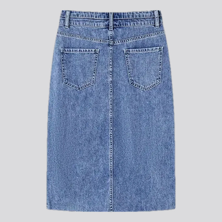 Semir Women Denim Skirt High-Waisted Medium-Length Skirt Vintage 2024 New Arrival Summer Skirt Women