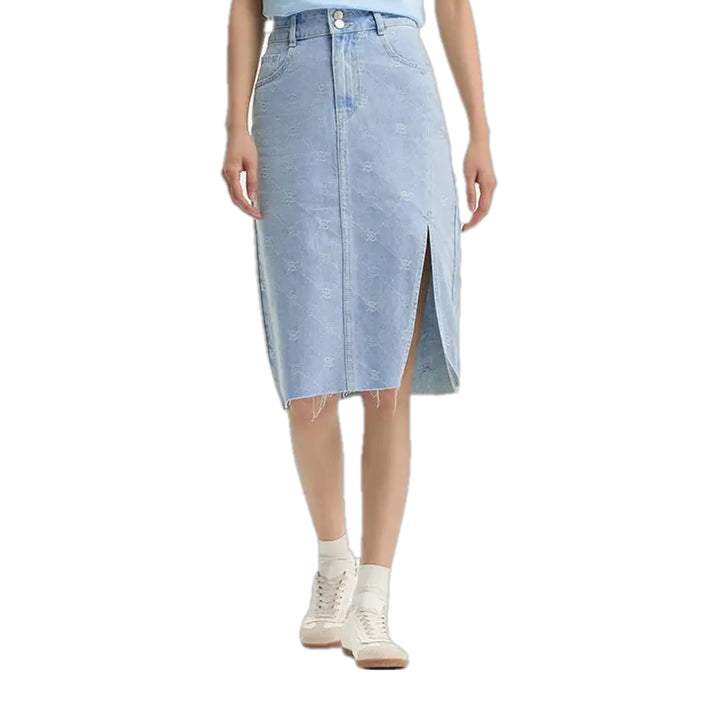 Semir Women Denim Skirt High-Waisted Medium-Length Skirt Vintage 2024 New Arrival Summer Skirt Women