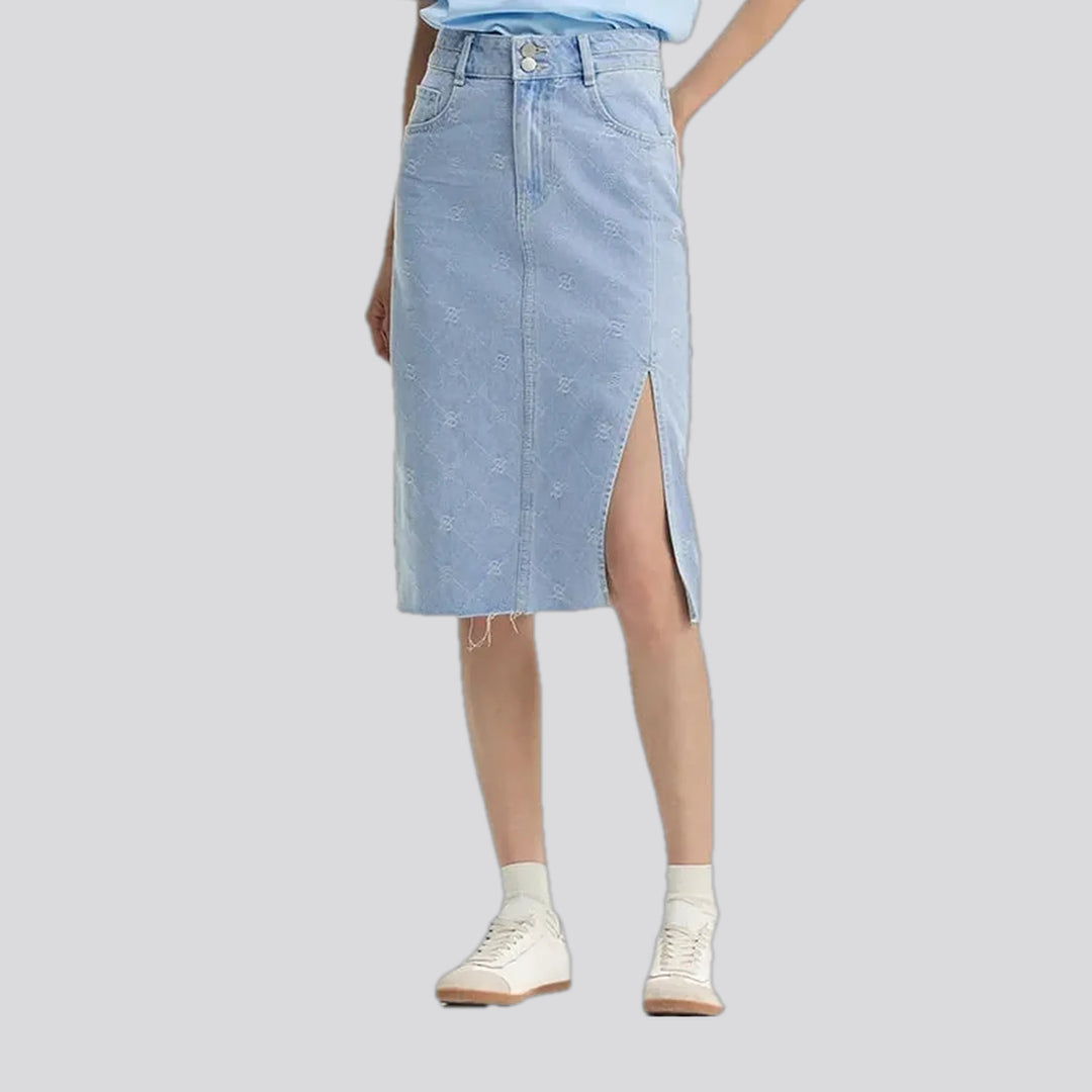 Semir Women Denim Skirt High-Waisted Medium-Length Skirt Vintage 2024 New Arrival Summer Skirt Women