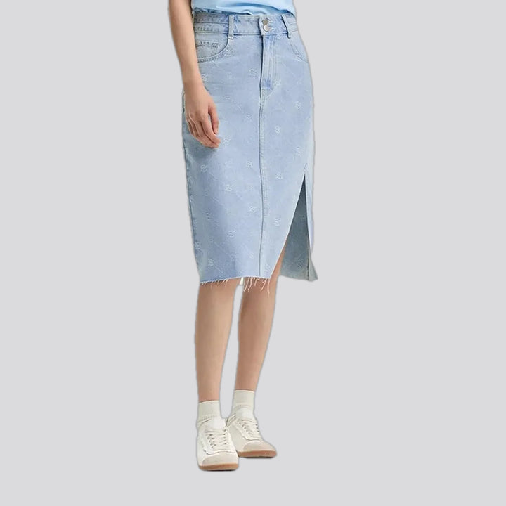 Semir Women Denim Skirt High-Waisted Medium-Length Skirt Vintage 2024 New Arrival Summer Skirt Women