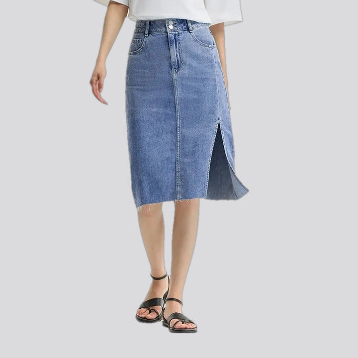 Semir Women Denim Skirt High-Waisted Medium-Length Skirt Vintage 2024 New Arrival Summer Skirt Women