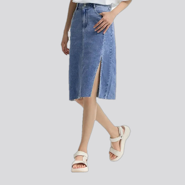 Semir Women Denim Skirt High-Waisted Medium-Length Skirt Vintage 2024 New Arrival Summer Skirt Women