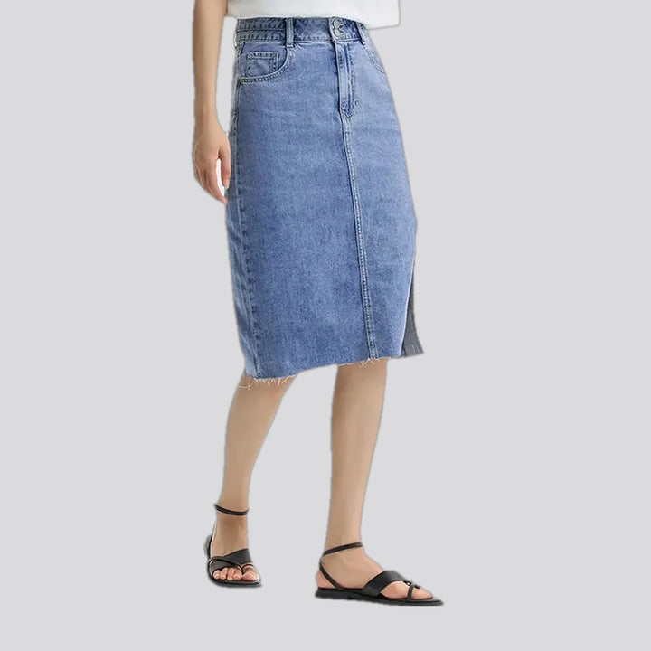 Semir Women Denim Skirt High-Waisted Medium-Length Skirt Vintage 2024 New Arrival Summer Skirt Women